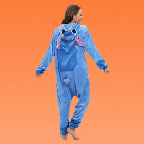 Vista 6 de FUNOBE Pijama de una pieza para adultos, disfraz de animal de una pieza para Halloween, cosplay para mujeres y hombres