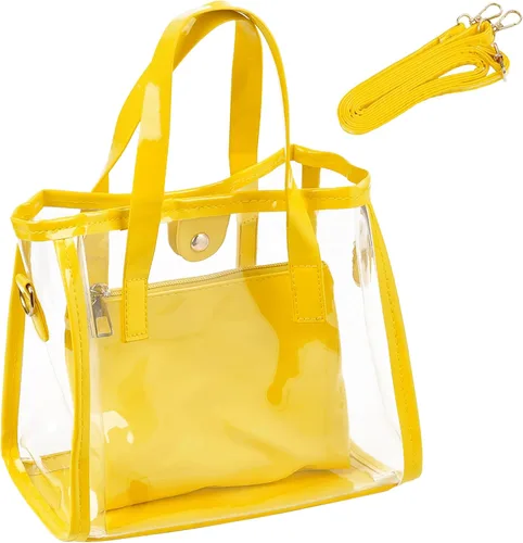 Vista 7 de Clear Crossbody Bag Stadium Approved - Transparent Tote Purse with Privacy Pouch, Cute 2-in-1 Plastic Shoulder