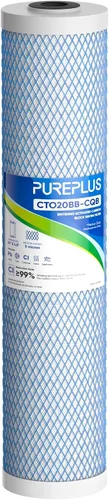 Vista 12 de PUREPLUS Kit de cartuchos de filtro de agua para toda la casa de 5 micras, 50.8 cm x 11.43 cm, con filtro de sedimentos y filtro de bloque de carbón