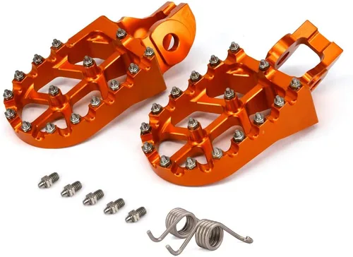 Vista 2 de Estriberas para motocicleta, pedales CNC para motocross 85-450 SX SXF EXC EXCF XC XCF 2016-2023 EC300 EC250F EC350F 21-23 Dirt Bike Naranja