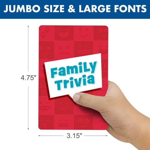 Vista 3 de LotFancy Juego de preguntas familiares, a partir de 4 años, juegos familiares para niños y adultos, 60 divertidas tarjetas de trivia, iniciadores