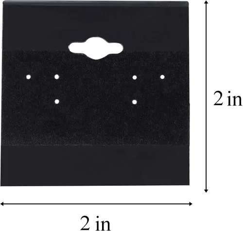 Vista 8 de Super Z Outlet Tarjetas de plástico de terciopelo negro para aretes, accesorios de joyería, 2 x 2 pulgadas (100 unidades)