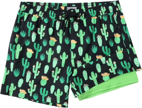 Vista 28 de Mens Swim Trunks with Compression Liner 5 Inch Inseam Swimming Trunks Shorts for Men