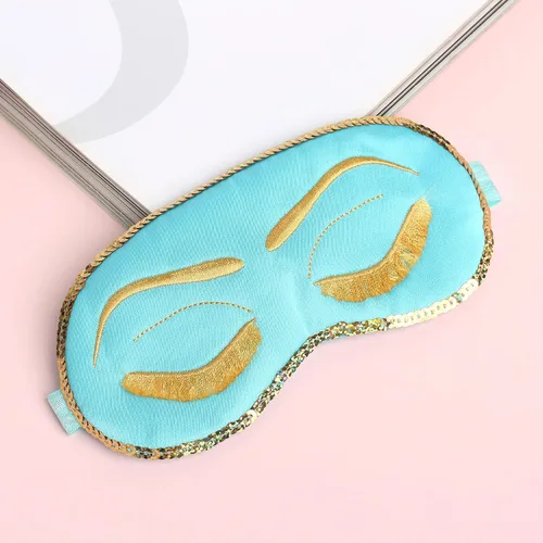 Vista 2 de BABEYOND Máscara de ojos para dormir para mujer, linda máscara de belleza para dormir, azul