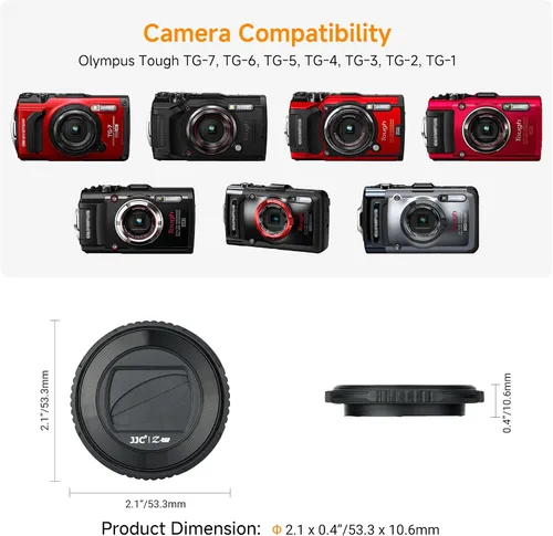 Vista 3 de JJC TG-7 - Tapa de lente para Olympus Tough TG7 TG-6 TG-5 TG-4 Accesorios Para cámara Olympus Tough