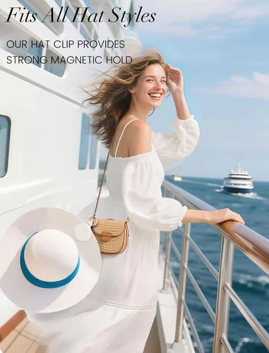 Vista 58 de Niveaya Clip magnético para sombrero para viajar en la bolsa, gancho de almacenamiento magnético, accesorio esencial de viaje de vacaciones