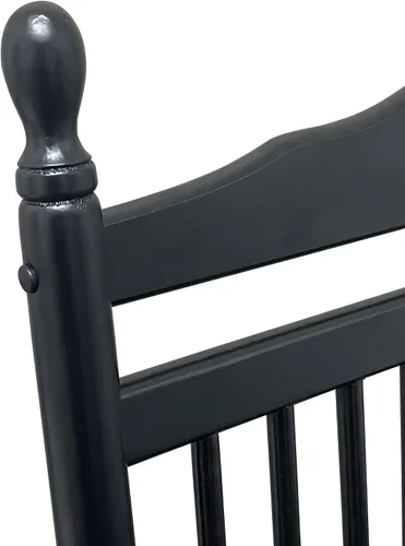 Vista 6 de Silla mecedora de madera maciza, balancín de porche delantero para adultos, carga de 280 libras