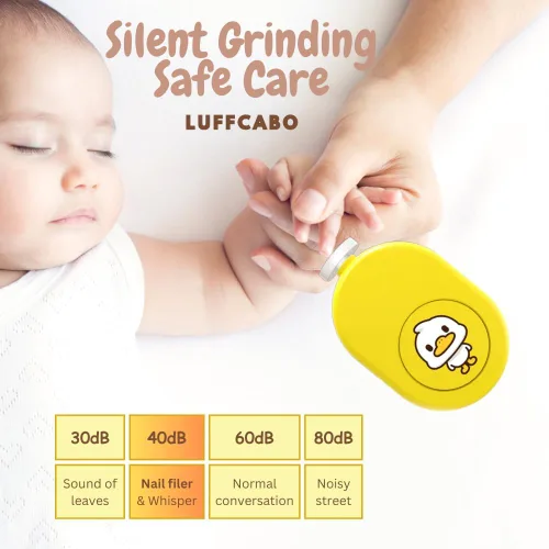 Vista 5 de Lima de uñas eléctrica para bebé, recortadora de uñas eléctrica segura y suave con almohadillas intercambiables, lima de uñas de bajo ruido