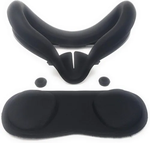 Vista 4 de TNE Face Cushion Cover, Lens Pad, Thumbstick Cap for Oculus Quest 2 Accessories Include Silicone Face Cover, Lens Dust Protector, Controller Thumb