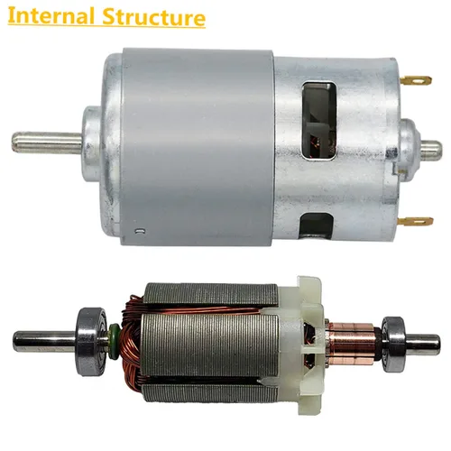 Vista 5 de 775 DC Motor DC 24V Max 20000RPM Rodamiento de bolas Gran par de alta potencia Motor de engranajes de bajo ruido Motor de componentes electrónicos