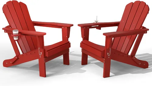 Vista 29 de Domi Folding Adirondack Chair with Cup Holder, Aruba