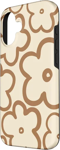 Vista 2 de iPhone 16 Cute Flower Pattern Large Wildflower Neutral Boho Floral Case