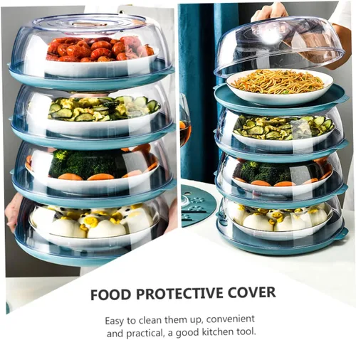 Vista 2 de TIDTALEO Cubierta de tapa de microondas para calentador de alimentos, cubierta de plástico para alimentos, cubierta de placa de alimentos, cubierta