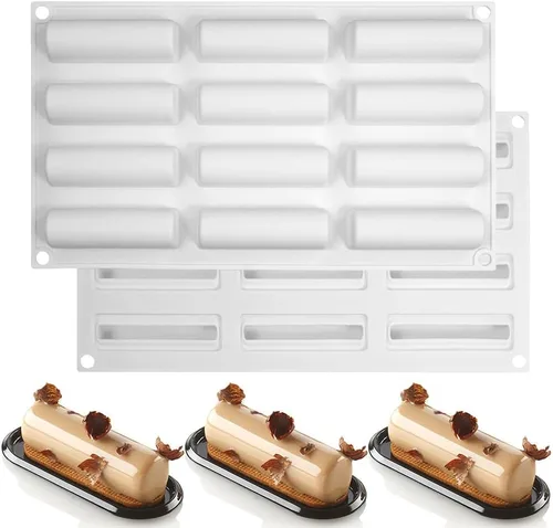 Vista 10 de Molde ovalado de silicona para galletas, moldes de silicona antiadherentes, moldes de chocolate para chocolate, cupcakes, dulces, pudín de mini