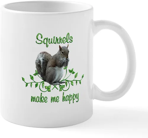 Vista 66 de CafePress Taza navideña de ardilla de 11 oz (11.0 fl oz) taza de café de cerámica