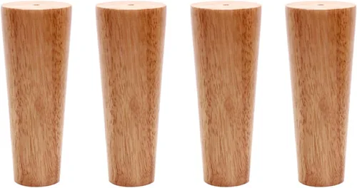 Vista 10 de Patas de madera maciza de roble barniz, patas rectas, patas de mesa de café, 2.4 – 27.6 in, para tocador, armario, con placa de montaje, tornillos