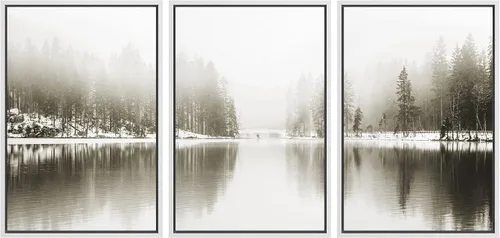 Vista 12 de SIGNWIN Lienzo enmarcado para pared, juego de arte nublado de tormenta, cielo, bosque otoñal, árboles, rústico, naturaleza, fotografía, realismo
