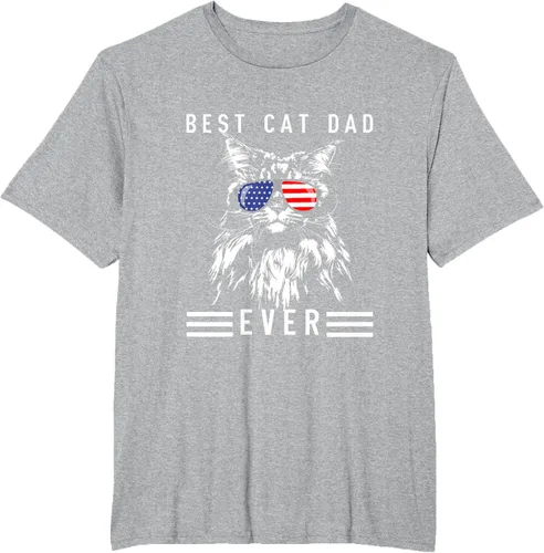 Vista 30 de Funny Maine Coon Cat Best Cat Dad Ever Funny Cat Maine Coon Camiseta, Negro, S