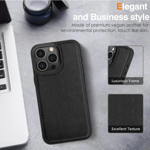 Vista 5 de LOHASIC MagSafe, funda de piel sintética suave y magnética para iPhone 15 Pro, de piel sintética, para hombres y mujeres, funda delgada de diseñador