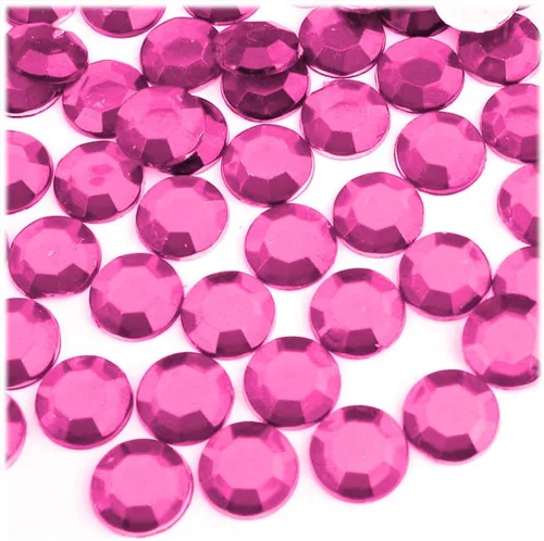 Vista 3 de The Crafts Outlet 1,000 diamantes de imitación redondos de 0.472 in - parte trasera plana rojo rubí rojo