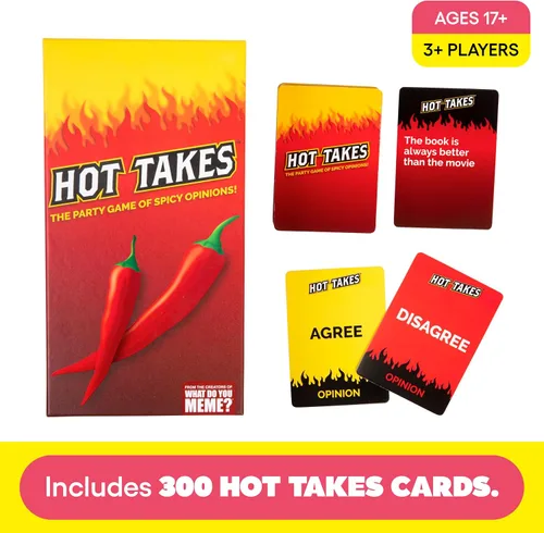Vista 3 de WHAT DO YOU MEME? Hot Takes - El juego de fiesta de opiniones picantes - Juegos de fiesta para adultos y regalos divertidos para adultos