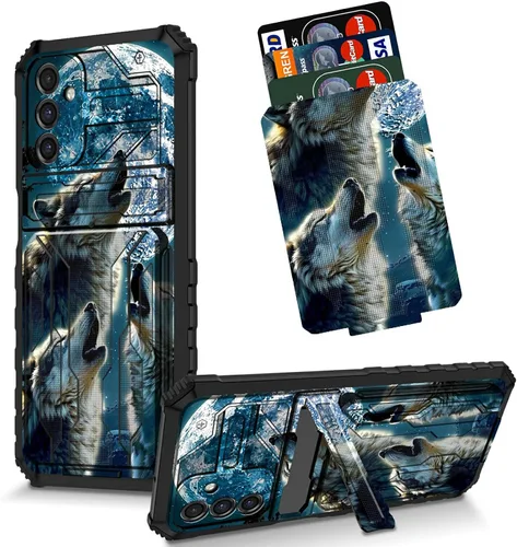 Vista 11 de Funda para Galaxy S21 FE 5G 2022 con soporte, funda de doble capa de policarbonato duro de TPU suave, estampado de vaca, estampado animal