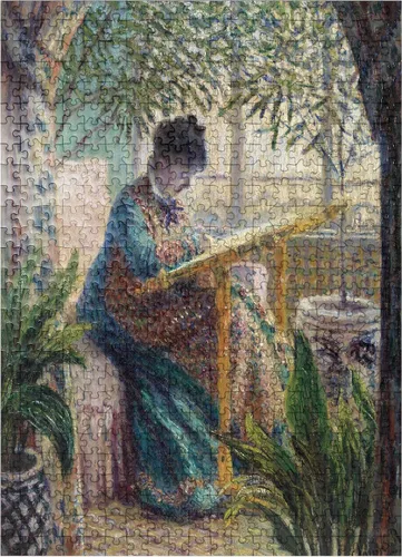 Vista 8 de MyPuzzle Madame Monet Embroidering 1875 by Claude Monet - Rompecabezas prémium de 100 piezas para adultos