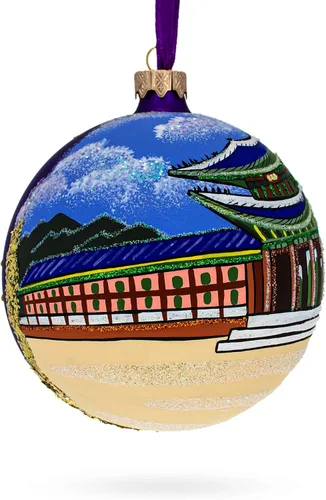 Vista 8 de Gyeongbokgung Palace, Seúl, Corea del Sur, adorno de bola de cristal de 4 pulgadas