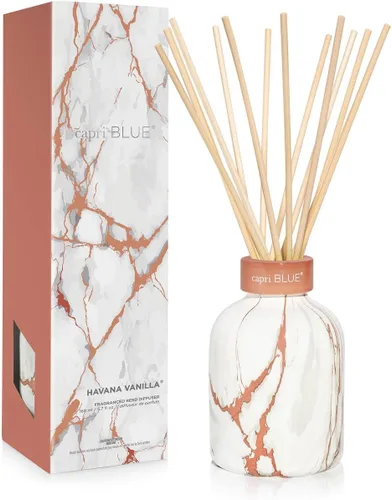 Vista 11 de Capri Blue Conjunto de Difusor de Varillas con Diseño de Mármol Moderno - Incluye varillas difusoras de junco, aceite perfumado y botella de vidrio