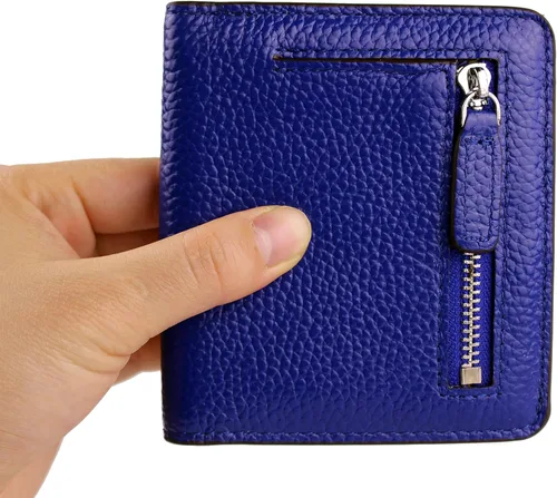 Vista 3 de Cartera de cuero genuino para mujer con bloqueo RFID
