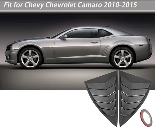 Vista 6 de Para Camaro 2010-2015 LS LT RS SS GTS Cuarto Lateral Ventana Scoop Louvers ABS Ventana Scoop Cubierta Ventilación Lambo GT