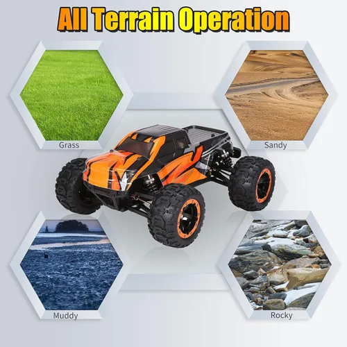 Vista 3 de GoolRC 16889A Pro RC Cars, coche de control remoto a escala 1:16, 4WD 45KM/H de alta velocidad sin escobillas motor RC camión, 2.4GHz todo terreno