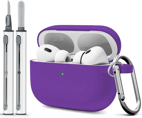 Vista 12 de Funda para AirPods Pro con kit de limpieza, funda de silicona suave para Apple AirPod Pro de 1ª/2ª generación, accesorios de funda AirPods Pro/Pro 2