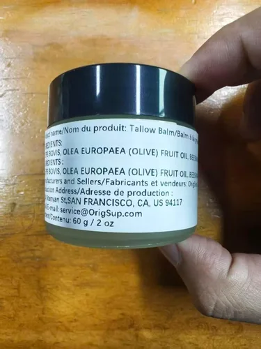 Vista 15 de Bálsamo de sebo de res para el cuidado de la piel - Aceite corporal hidratante completamente natural con miel y cera de abejas - Sebo de vacas