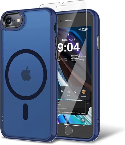 Vista 100 de Funda para iPhone 11 con protector de pantalla, compatible con MagSafe, ultra delgada, translúcida, mate, a prueba de golpes, color negro