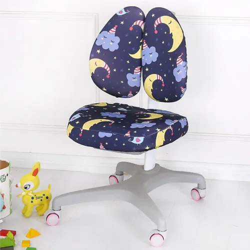 Vista 14 de Funda elástica para silla de escritorio para niños, silla de estudio para niños con respaldo hueco, funda para silla de computadora, funda giratoria