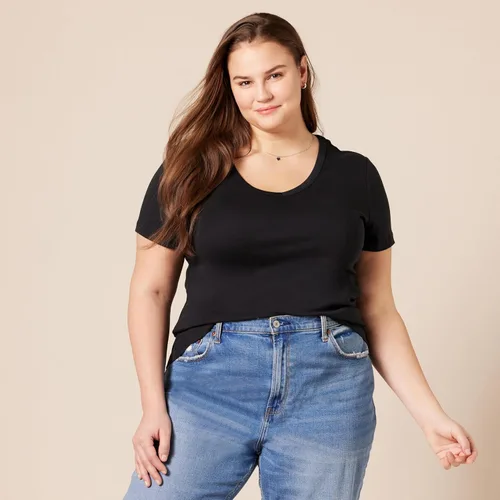 Vista 7 de Tienda Essentials Womens Slim-Fit Short-Sleeve V-Neck T-Shirt