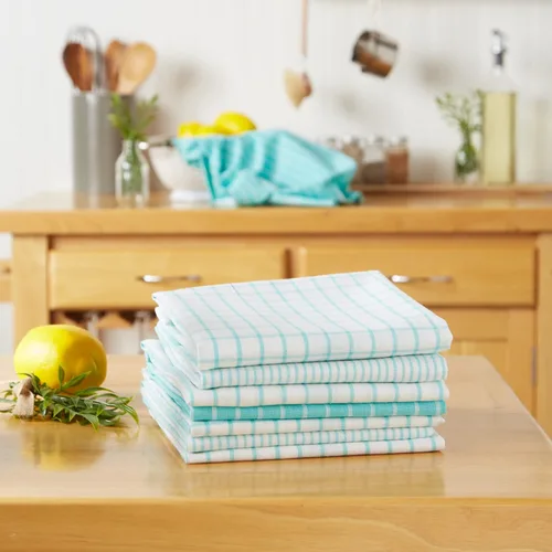 Vista 5 de DII Everyday Basic Collection - Juego de toallas de cocina tejidas, 20 x 28 pulgadas, aguamarina, 8 piezas