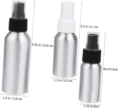 Vista 2 de DOITOOL 2 sets 1.0 fl oz/1.7 fl oz/3.4 fl oz botella de perfume de aluminio boquilla de pulverización fina botella de viaje recargable 3 unids* 2