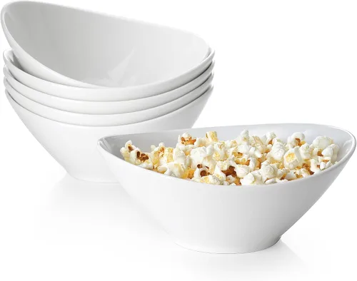 Vista 9 de Teocera Juego de 5 cuencos pequeños de porcelana de 12.7 cm, cuencos pequeños de 6 onzas para postre, helado, aperitivos, para sumergir, Beige