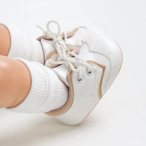 Vista 3 de SOFMUO Zapatos deportivos de piel sintética para bebés, niños y niñas, con suela de goma suave, mocasines Oxford para recién nacidos