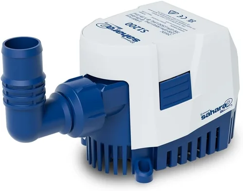 Vista 9 de Attwood 5505-7 Sahara MK2 S500 (12V), Bomba de Achique Automática, 500 GPH, con Accesorios (Codo y Recto), Reemplazo Directo para Attwood 4505-7