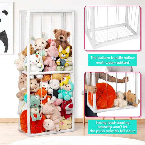 Vista 7 de Soporte para animales de peluche de PVC, color blanco