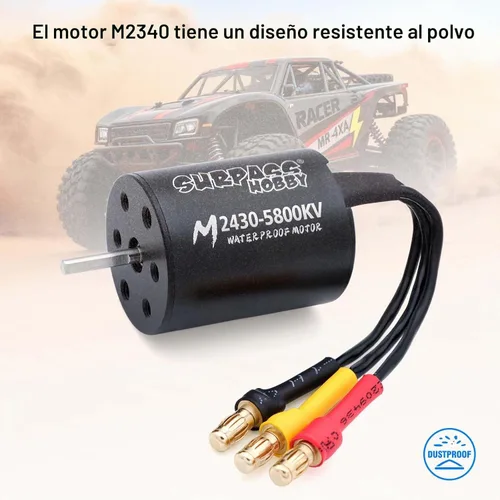 Vista 3 de SurpassHobby 2430 5800KV Motor sin escobillas de alta velocidad impermeable de eje de 2mm y para coches y camiones de control remoto 1/16 1/18