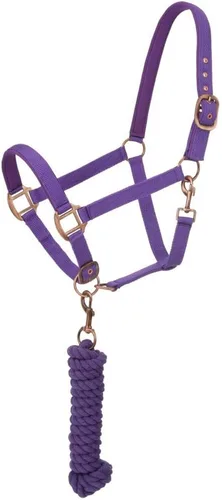 Vista 4 de Tough 1 Tough-1 Cabestro (halter) acolchado de neopreno con hebillas estilo antiguas, incluye correa de guía