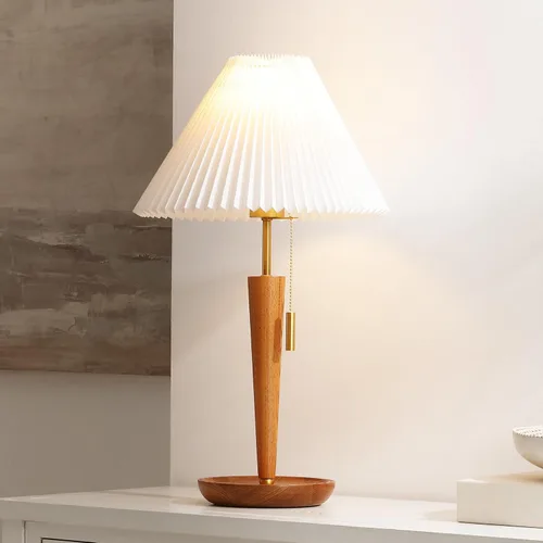 Vista 2 de SAFAVIEH Lighting Collection Ronny - Lámpara de mesa con acabado de madera (bombilla LED incluida)