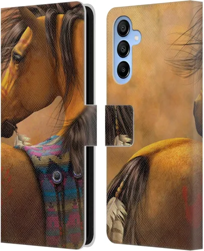 Vista 264 de Head Case Designs Officially Licensed Laurie Prindle A Morgan Christmas Western Stallion Leather Wallet Case Compatible with Samsung Galaxy A07 4G