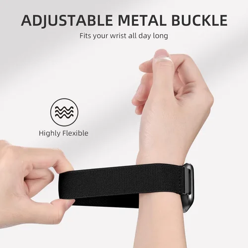 Vista 4 de Paquete de 6 correas elásticas de nailon compatibles con Amazfit Active 2/Active 3 Premium/GTS/ 2/2 mini/ 2e/GTS 3/GTS 4/mini/GTR mini, correas
