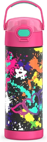 Vista 21 de THERMOS FUNTAINER - Botella aislada al vacío de acero inoxidable de 16 onzas con tapa ancha de boquilla, MINECRAFT (paquete de 6)