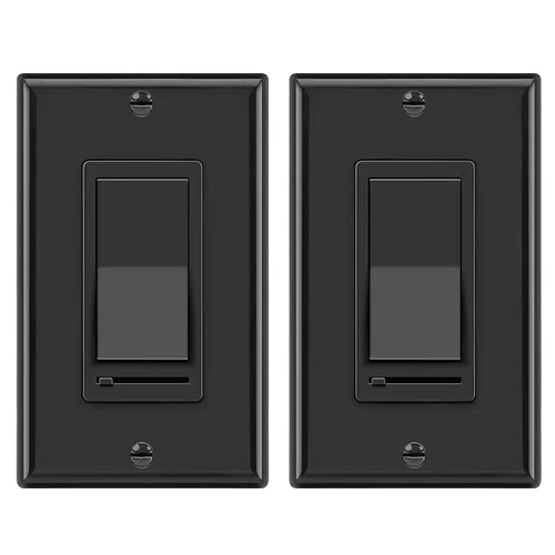 Vista 9 de BESTTEN Paquete de 2 interruptores de luz de pared con atenuador de almendra, compatible con LED regulable, CFL, bombilla incandescente y halógena